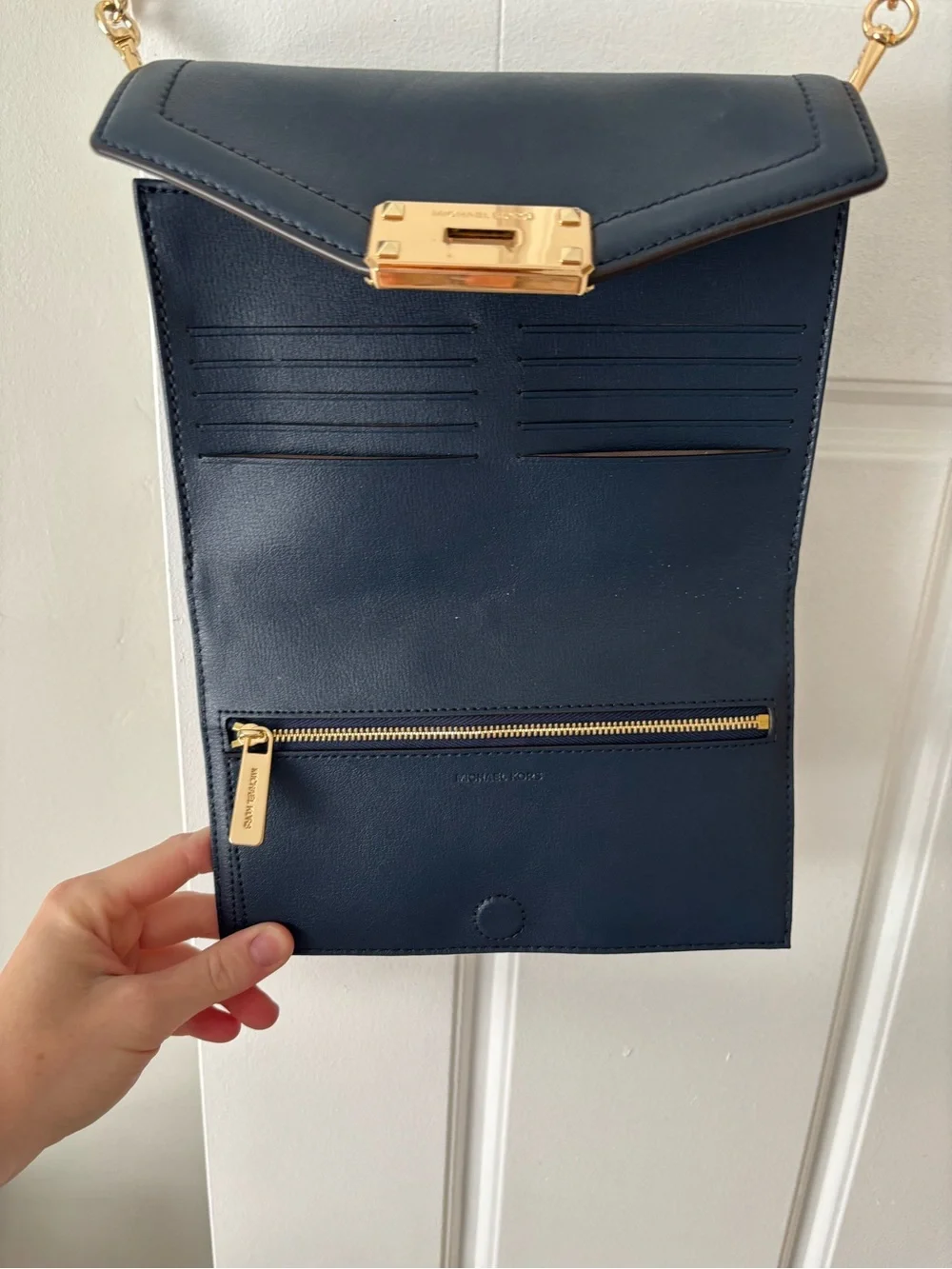 Michael Kors Black Crossbody with Gold Chain Hardware